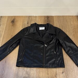 Old Navy Black Faux Leather Moto Jacket